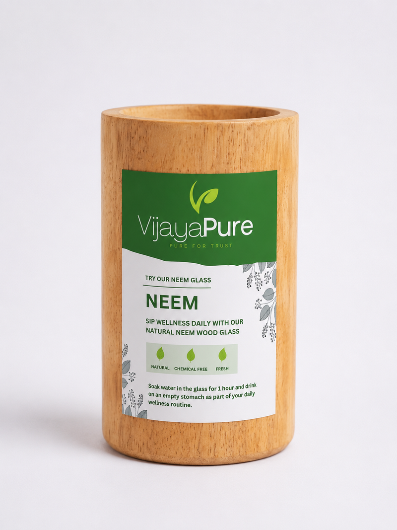 VijayaPure natural Neem wood glass handmade wooden tumbler