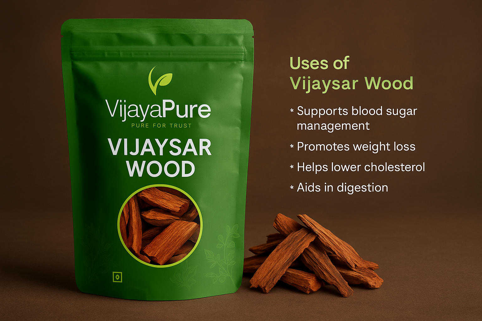Premium Vijaysar Wood Chips – 100% Natural Ayurvedic Wellness Wood