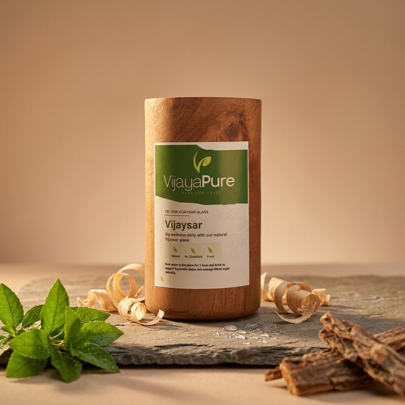 Vijaysar Wooden Glass 250 ml – Pure Pterocarpus Marsupium Tumbler