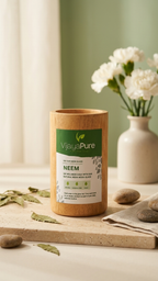 VijayaPure Natural Neem Wood Glass – Handmade Ayurvedic Wooden Tumbler for Daily Wellness