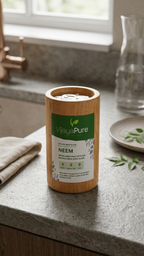 VijayaPure Natural Neem Wood Glass – Handmade Ayurvedic Wooden Tumbler for Daily Wellness